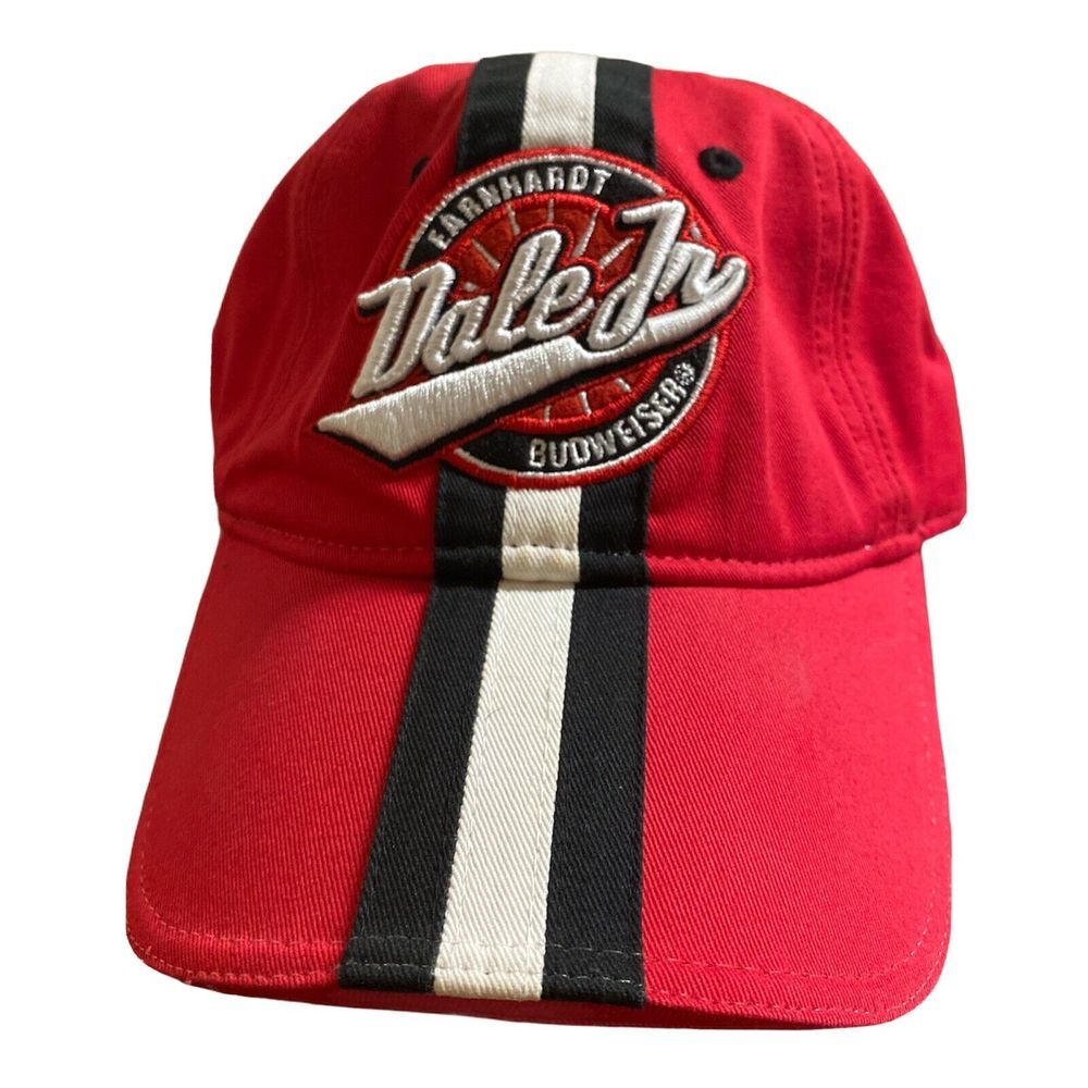 Dale Earnhardt Jr #8 Budweiser NASCAR Embroidered Hat Red/White Chase Authentic‎
